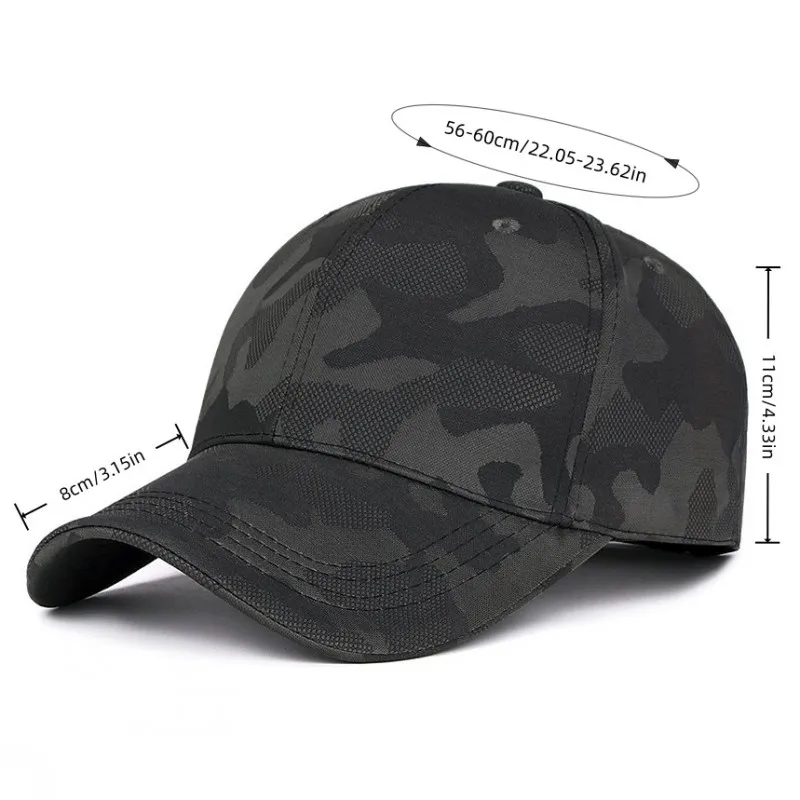 Camouflage baseball cap, outdoor casual simple sun hat, adjustable men's and women's golf hats