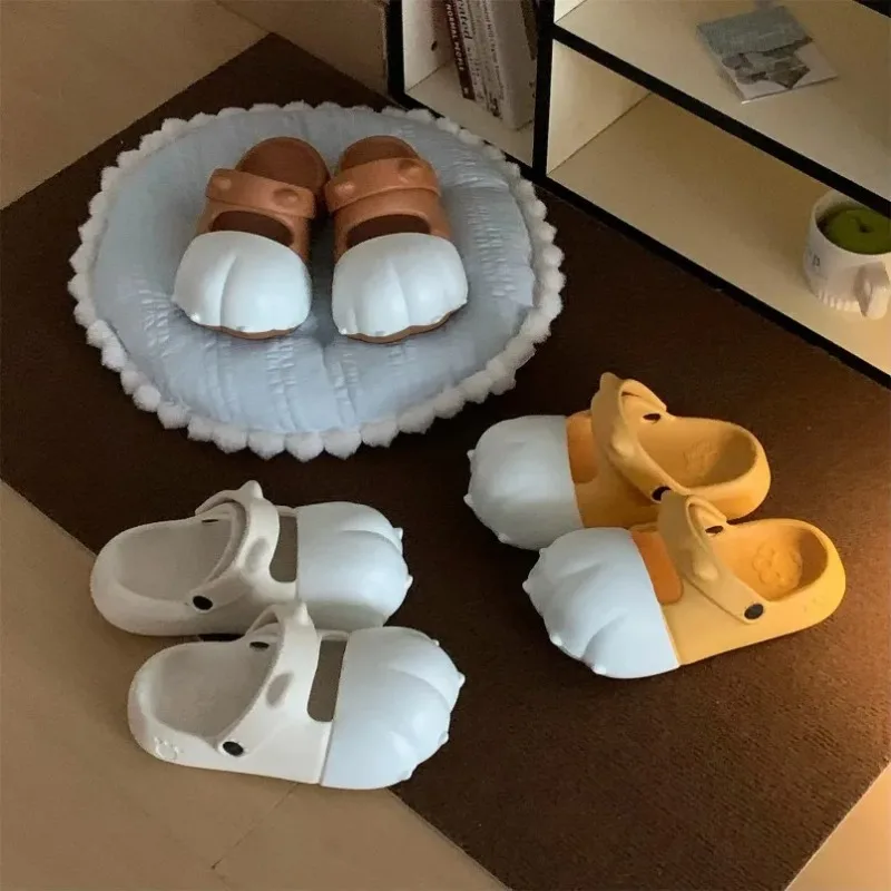 Women Men Cute Cat Claw House Slipper Summer EVA Non Slip Lightweight Soft Bathroom Indoor Outdoor Slides Cartoon Animal Sandals view 5