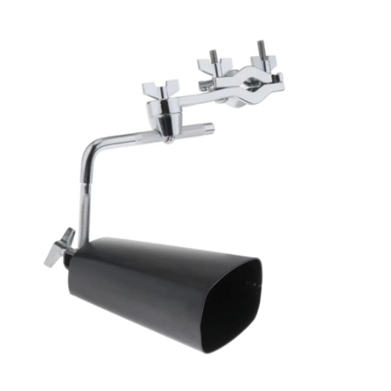 Drum Clamp Metal Cowbell Holder with Cowbell Adjustable Cowbell MountIng Bracket Clamp Percussion Instrument Accessories