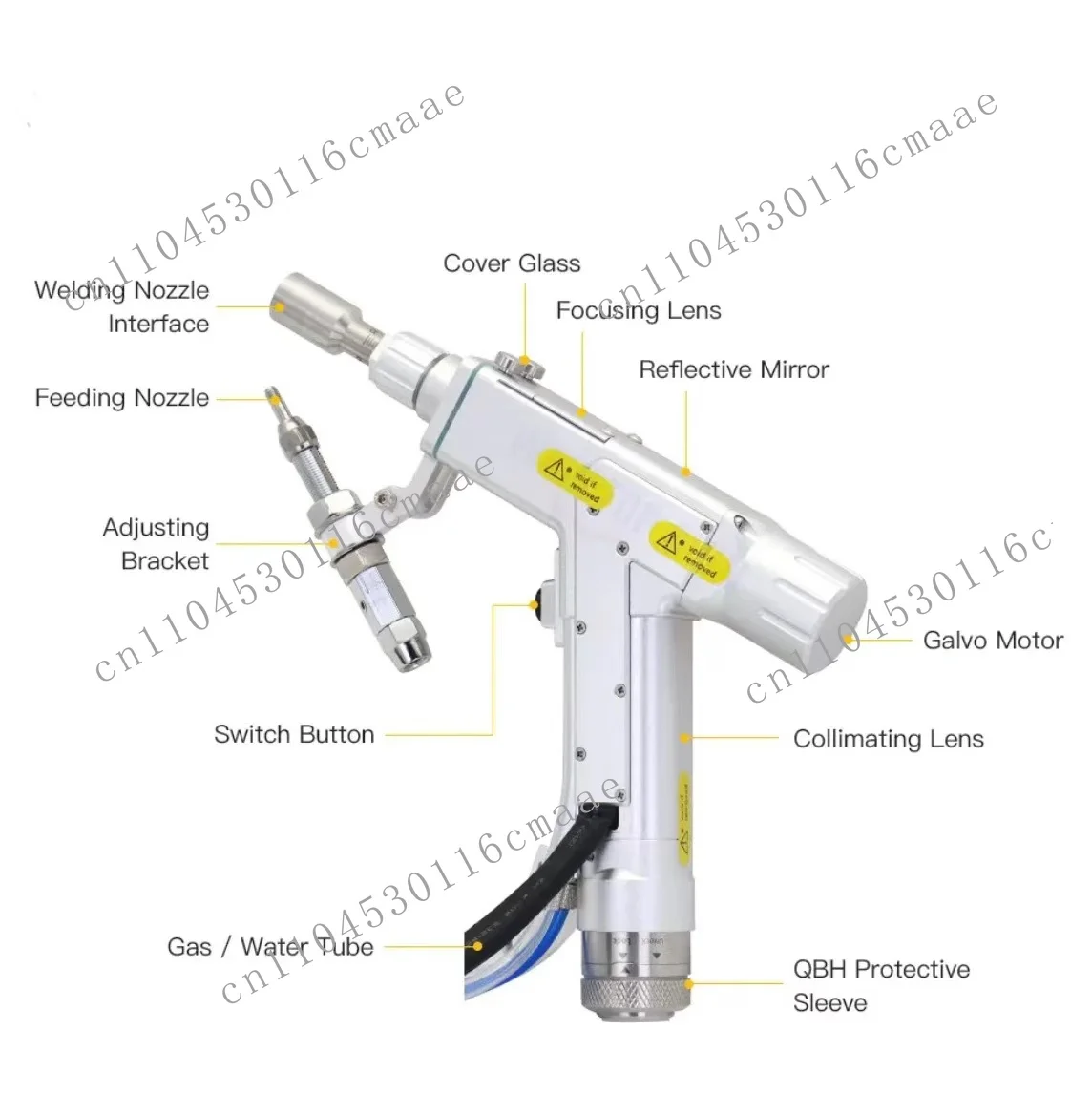 China high stability tool BW101-GS 4 in 1 handheld laser welding cleaning head with wire feeder for 0-3 kW laser welding