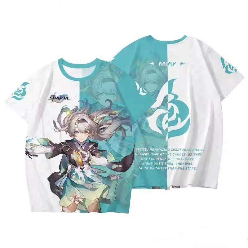 Honkai Star Rail Firefly Anime Summer T-shirt Men Women Unisex Anime Clothes