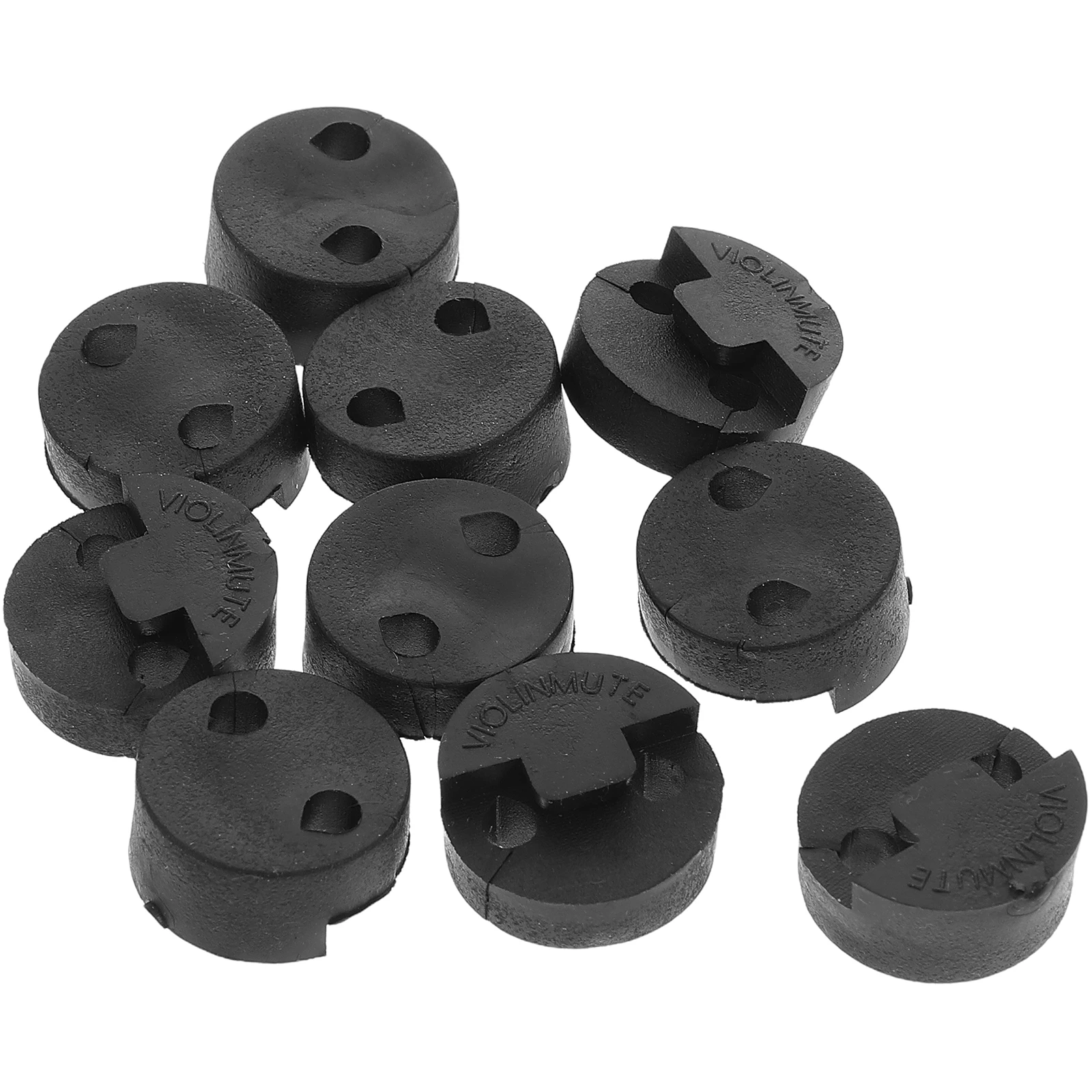 

10 Pcs Violin Mute Round Black Rubber Practice Accessories Sound Reducer Attachment Part Music Tool String Dampener