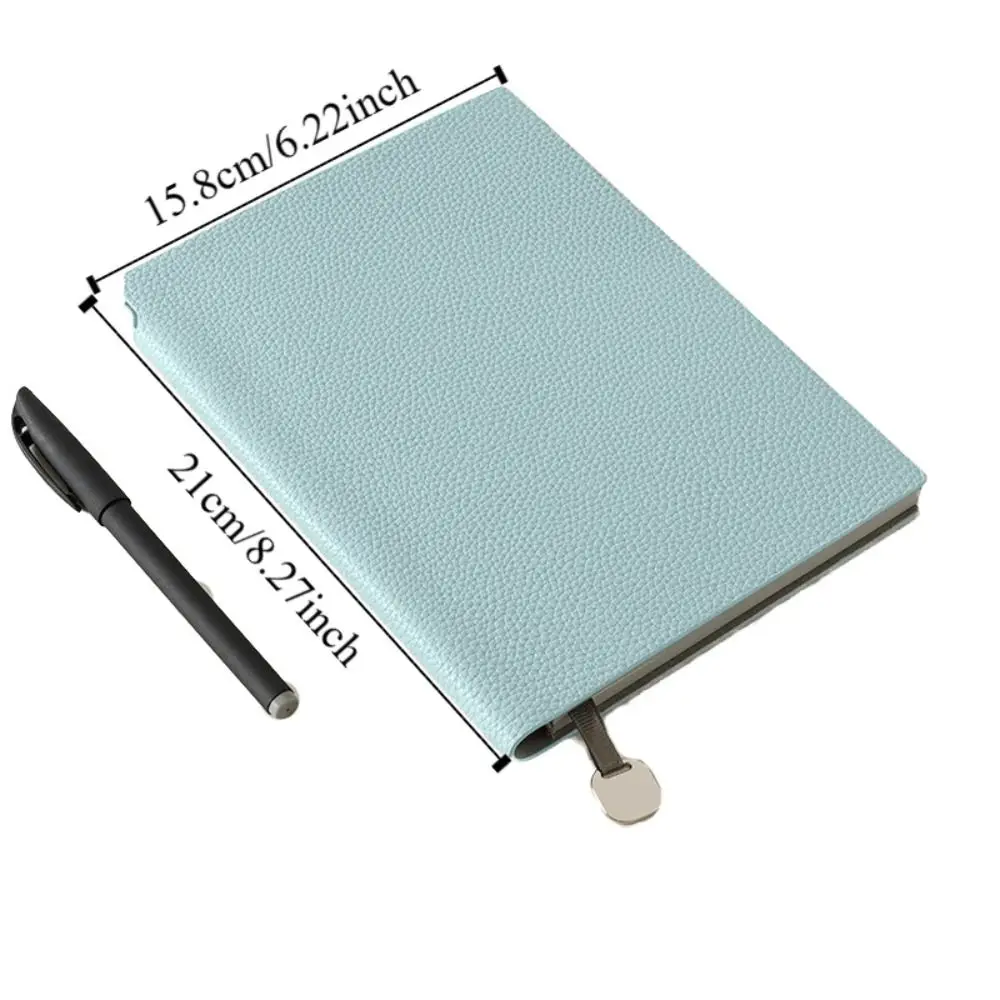 Subject Notebook Thick Leather Notebook Litchi Leather Horizontal Line Meeting Record Book A5 Portable Excerpt Book Office