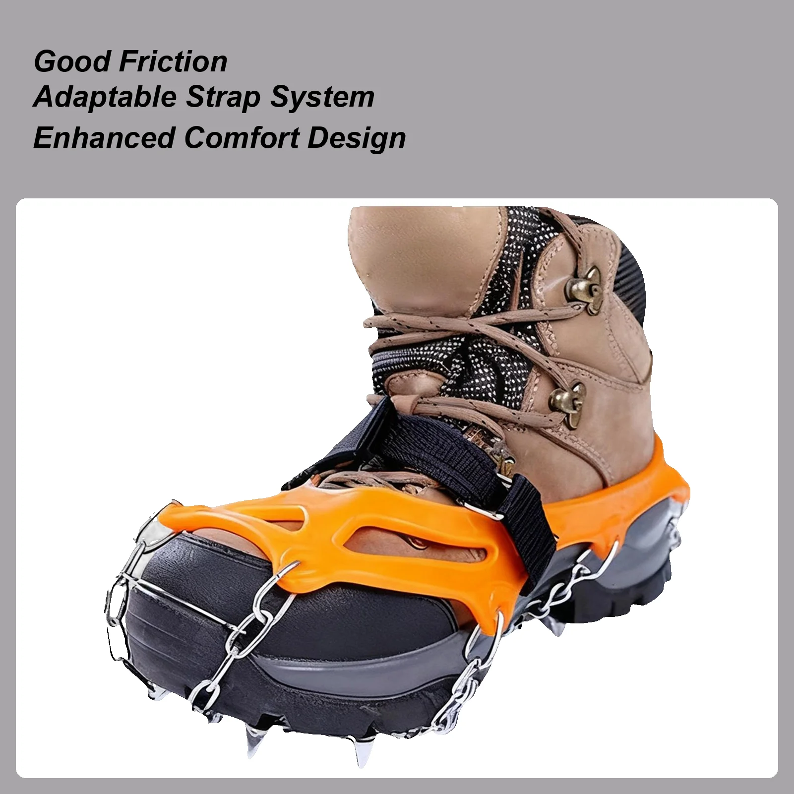 スノークリートブーツノンスリップステンレススチール履物スチールスパイク安全保護靴釣りウォーキング登山ハイキング用