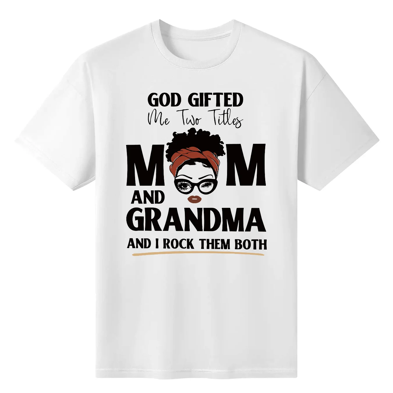 

Mom & Grandma Letter Graphic Print T-Shirt For Gifts Crew Neck Short Sleeve T-Shirt Casual Every Day Tops Women's Clothing