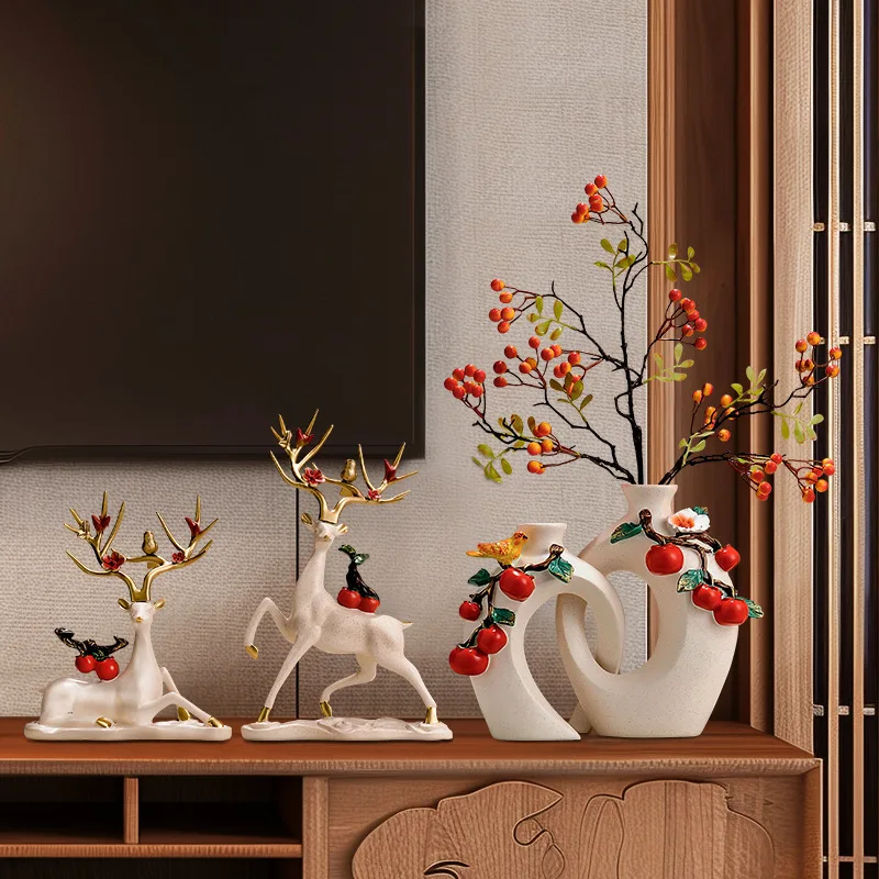 Entry entrance persimmon ruyi vase ornament, living room TV cabinet, dining side cabinet, home decoration, housewarming gifts