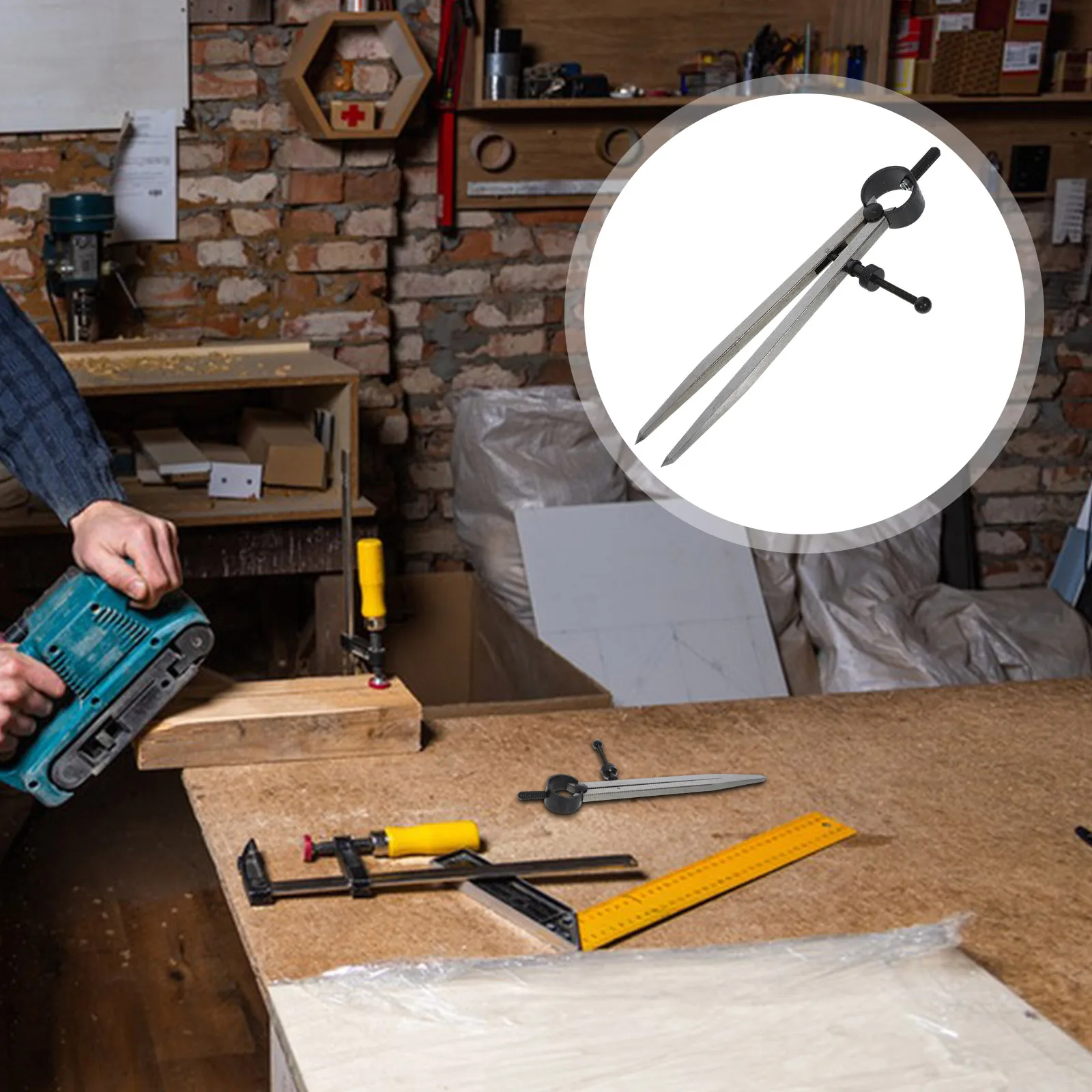 Spacing Gauge 150mm Precision Bow Compass Metal Scribe Divider Craft Marking Gauges Spring Multi Function Wear Resistant