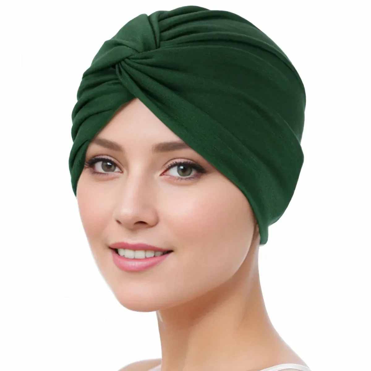 Cotton Headwrap Scarf Breathable Stretch Full Coverage Vintage Boho Elastic Cross Wrap Cap for Women​