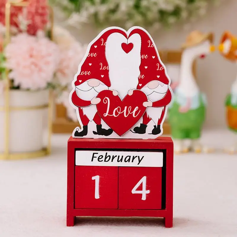 Valentijnsdag Kalender Decor 3D Bureaukalender Gnome Design Countdown Kalender Desktop Kalender Tafel Centerpieces