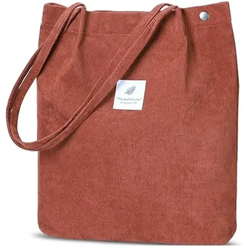 DR1 Bolso grande de pana, bolsos casuales para mujer, bolsos de trabajo, compras de gran capacidad