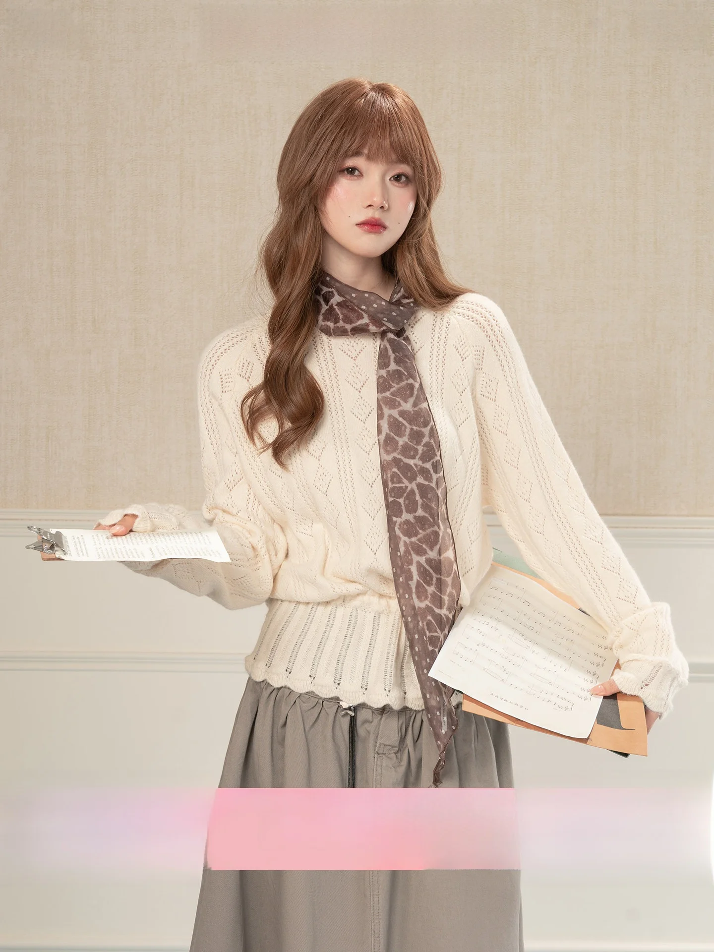 

Heynew Women's Dstring Hooded Knitted Top Hollow out Lace Casual Age-Defng Inner Wear Spring 2026 Commute Sle