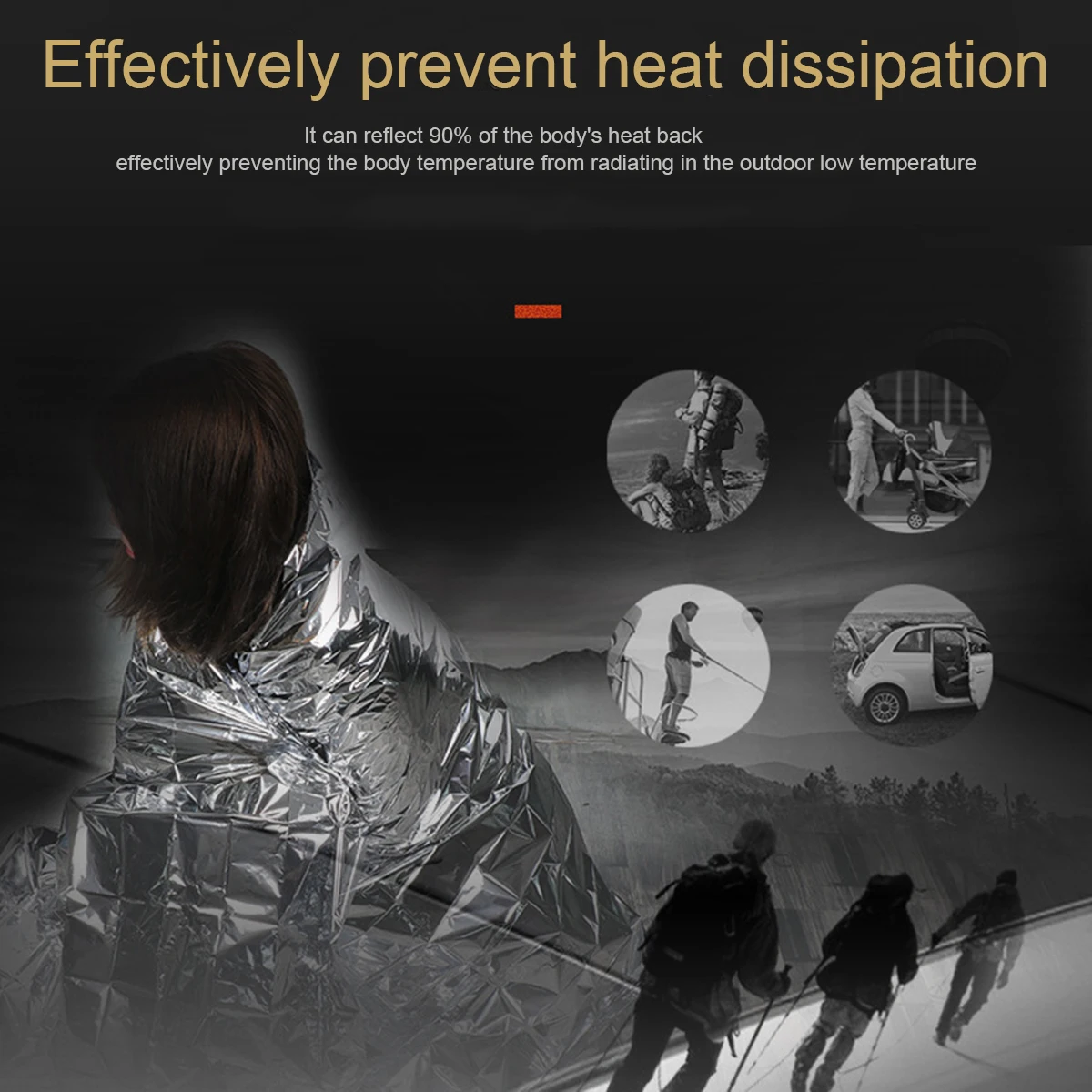 5pcs Convenient Life-saving Emergency Thermal Blanket 160*210cm BET Film Outdoor Silver First Aid Blanket Outdoor Camping