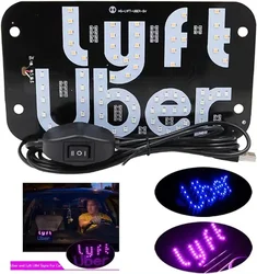 Light Sign for Car with USB Plug 12V Charge, Blue Glowing, 7.4