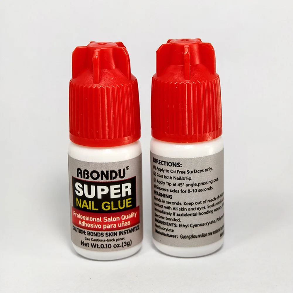 Super Nail Glue Professional Salon Quality, Fast Drying Strong Hold Nail Adhesive for Acrylic Nails Fake Nail Tips Press On Nails, Long Lasting Secure Bond Nail Glue for Home DIY Salon Nail Art Repair, Quick Dry Mini Travel Size Nail Bond Glue 3g