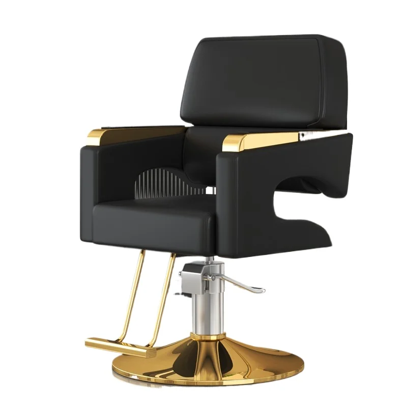 

New salon equipment adjustable gold base hair salon chair barber chair