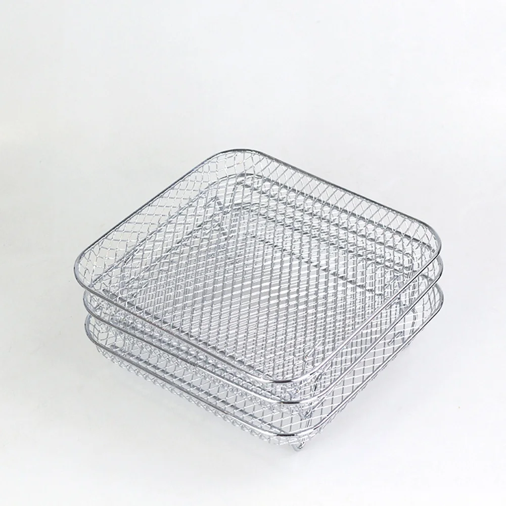 Airfryer Three Layers Stainless Steel Grills Rack Reusable Airfryer Pan Liner Basket AirFryer Oven Accessories