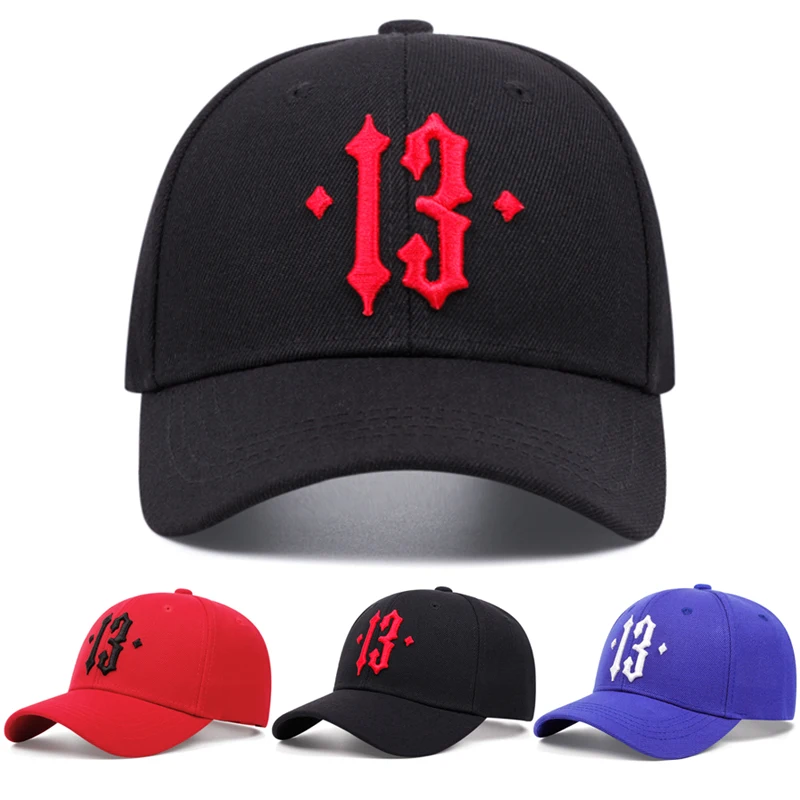 13 Number Embroidery Baseball Cap for Men Cotton Outdoors Sport Sun Visor Hat for Women High Quality Hip Hop Vintage Cap