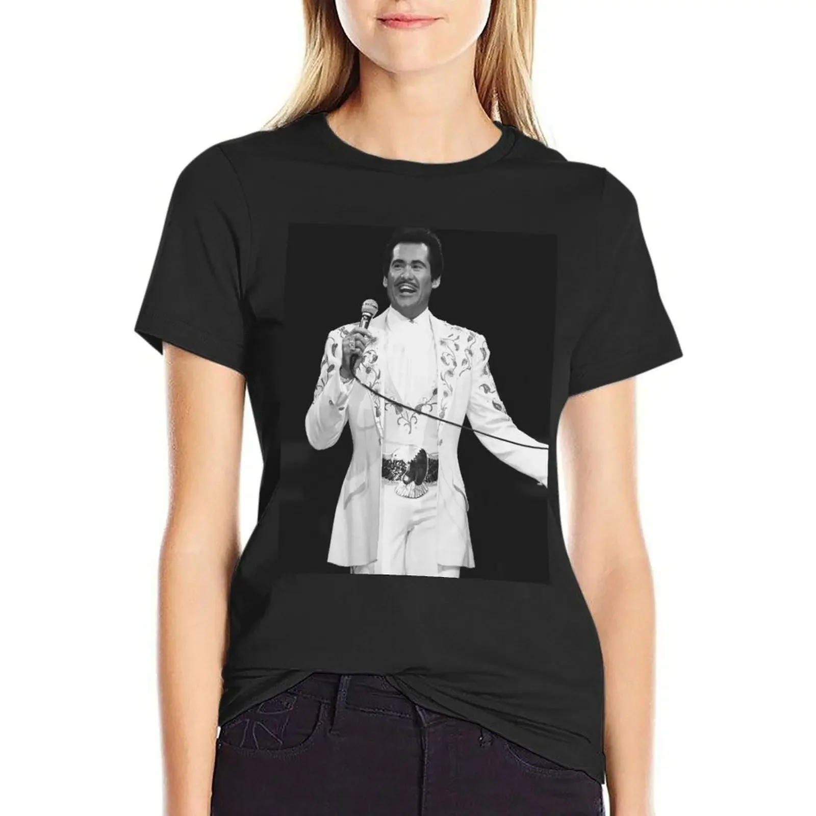 

Wayne Newton BW Photograph T-Shirt heavyweights Short sleeve tee customs hippie clothes Women t shirt