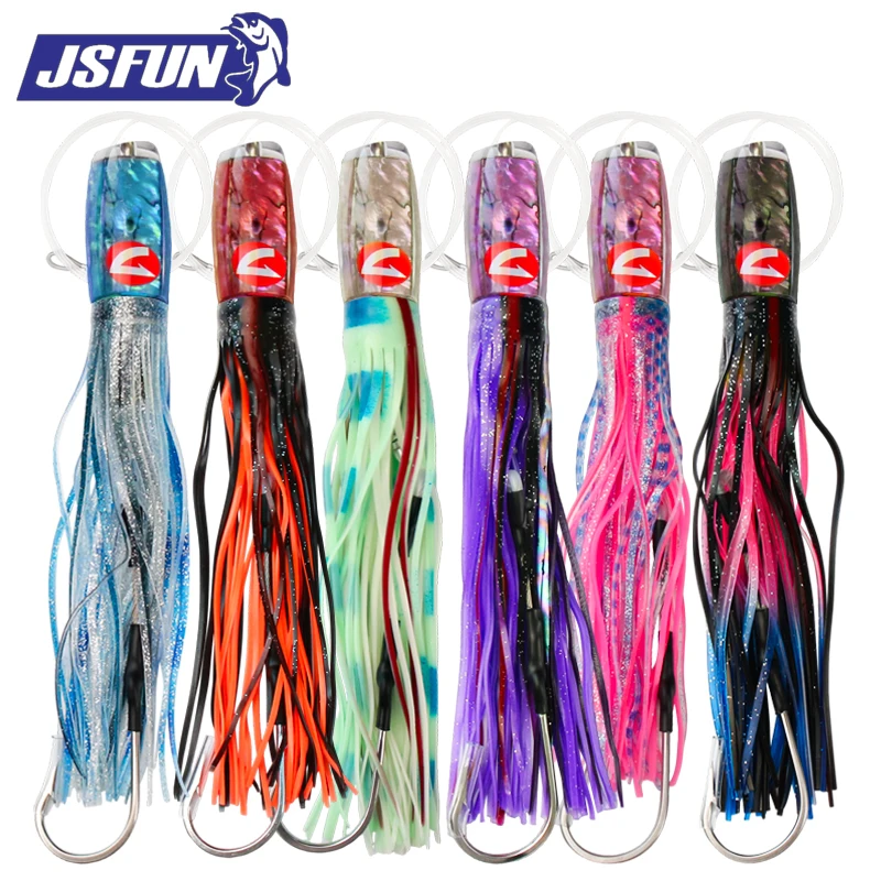 

JSFUN 32.5cm/287g Giant Octopus Fishing Lure Multi-Color Soft Skirt Saltwater Offshore Trolling Bait for Big Game Sea Fish
