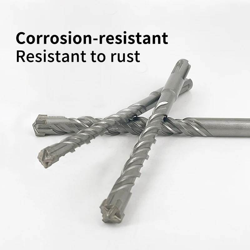 Cross Type Tungsten Carbide SDS Plus Hammer Drill Bits 6/8/10/12/14mm Multi Length 110-350mm for Concrete Brick Rock Wall Stone view 4