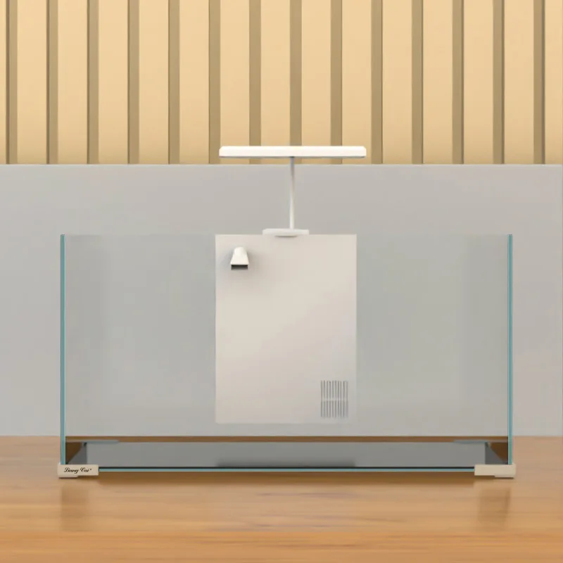 

Liangcai Small Aquarium Fish Tanks With Filter Desktop Fish Tank Suitable Aquarium for Reef Coral Jellyfish Shrimp Water Plants