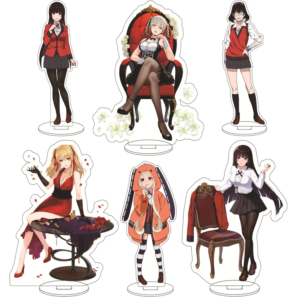 Figura de Anime Kakegurui de 16 cm ‌   Figuras Acrílicas de Jabami Yumeko, Saotome Meari, Momobami Kirari, Ikishima Midari, Regalos y Adornos