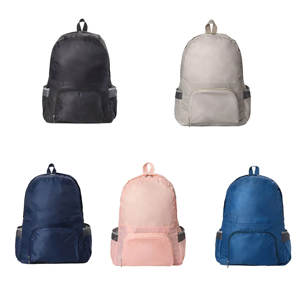 Mochila masculina de dupla utilização, bolsa de armazenamento multifuncional, ombro dobrável ao ar livre, leve e portátil, azul