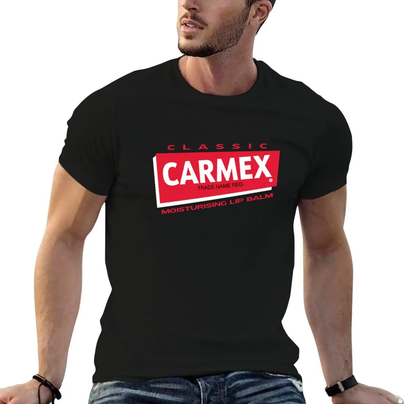 Humor divertido hombre camisa de lujo camisas Bálsamo camiseta t oscuro Carmex tendencia clásico Logo labio