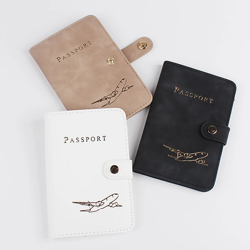 

Simple Leather Passport Holder Passports Bag Cover Protection Case Fashion Document Bags Travel Abroad Ticket Solid Card Holder