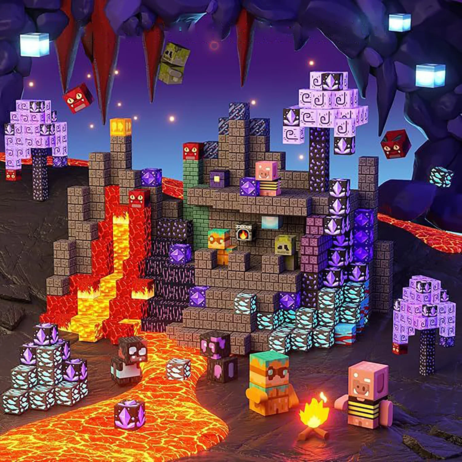 Construction Set Magnetic Building Blocks STEM Sensory Montessori Stacking Cubes  Cube Mine Set Toys Birthday Gift