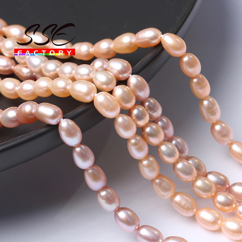 6A 100% Natural Freshwater Gold Pearl Beads Cultured Rice Shape Loose Bead For Jewelry Making DIY Bracelets Necklace Accessories