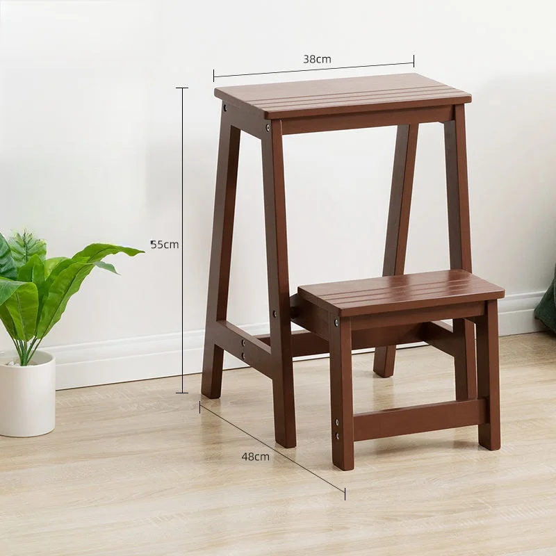 Solid Wood Folding Ladder Stool Household Stool Dual-use Indoor Ladder Stool Multi-Functional