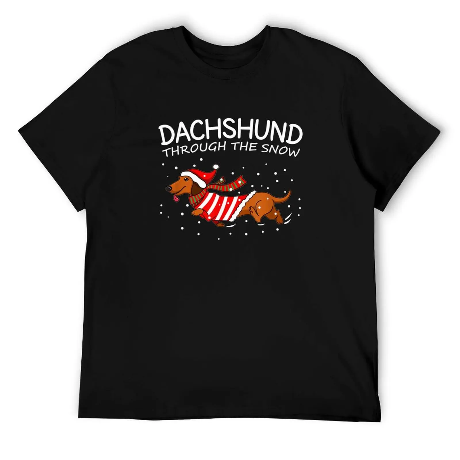 

Dachshund Through The Snow Funny Dog Christmas T-Shirt t shirts for man cotton cotton t shirt pack T-Shirt
