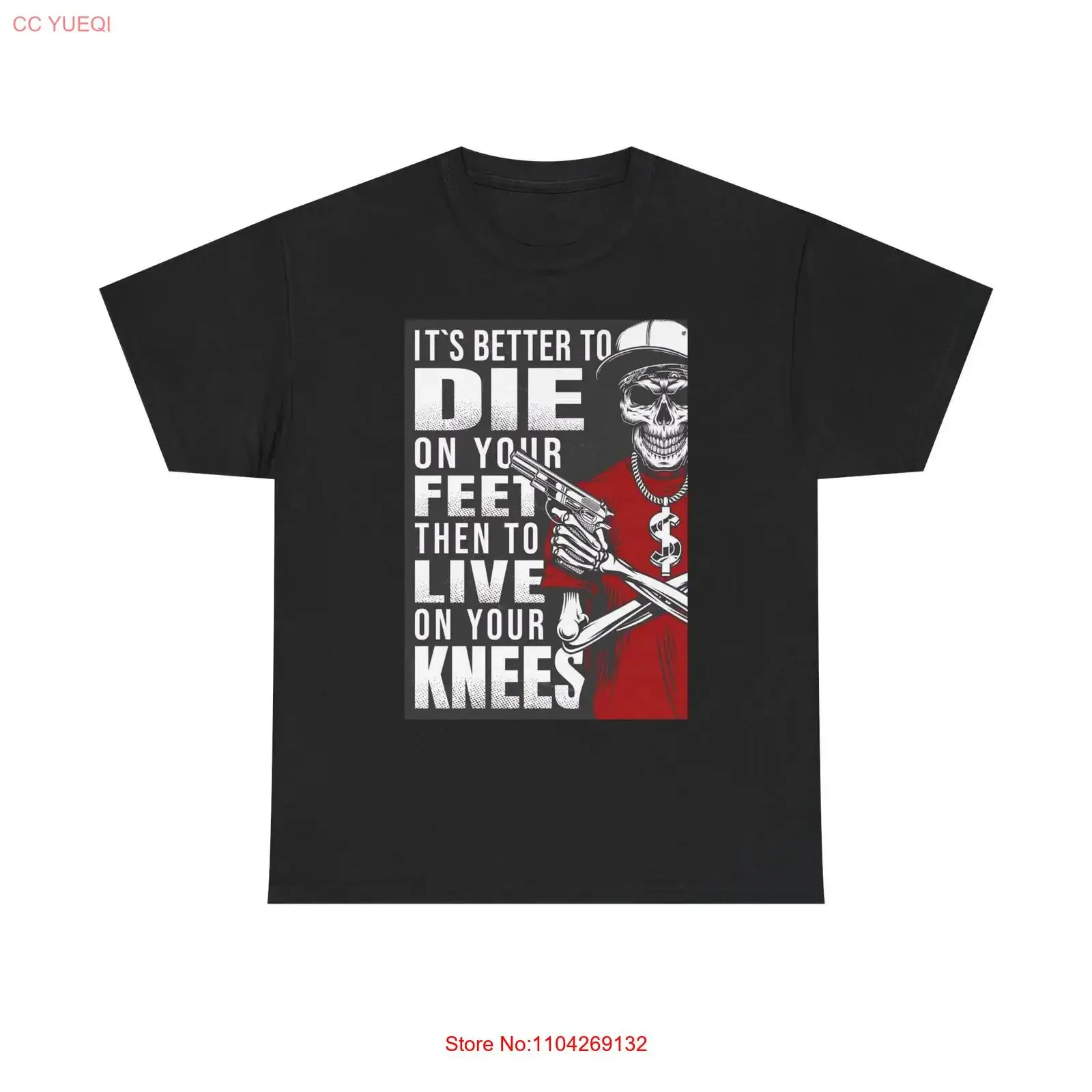 Camiseta It's Better To Die On Your Feet de algodón grueso, estilo vintage, lavada, cómoda, transpirable, suave, versátil, moda urbana