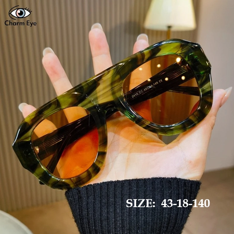 

Fashion Sunglasses Women Square High-end Retro Versatile UV Resistant Sun Glasses Large Frame Men Personalized Acetate Eyeglass