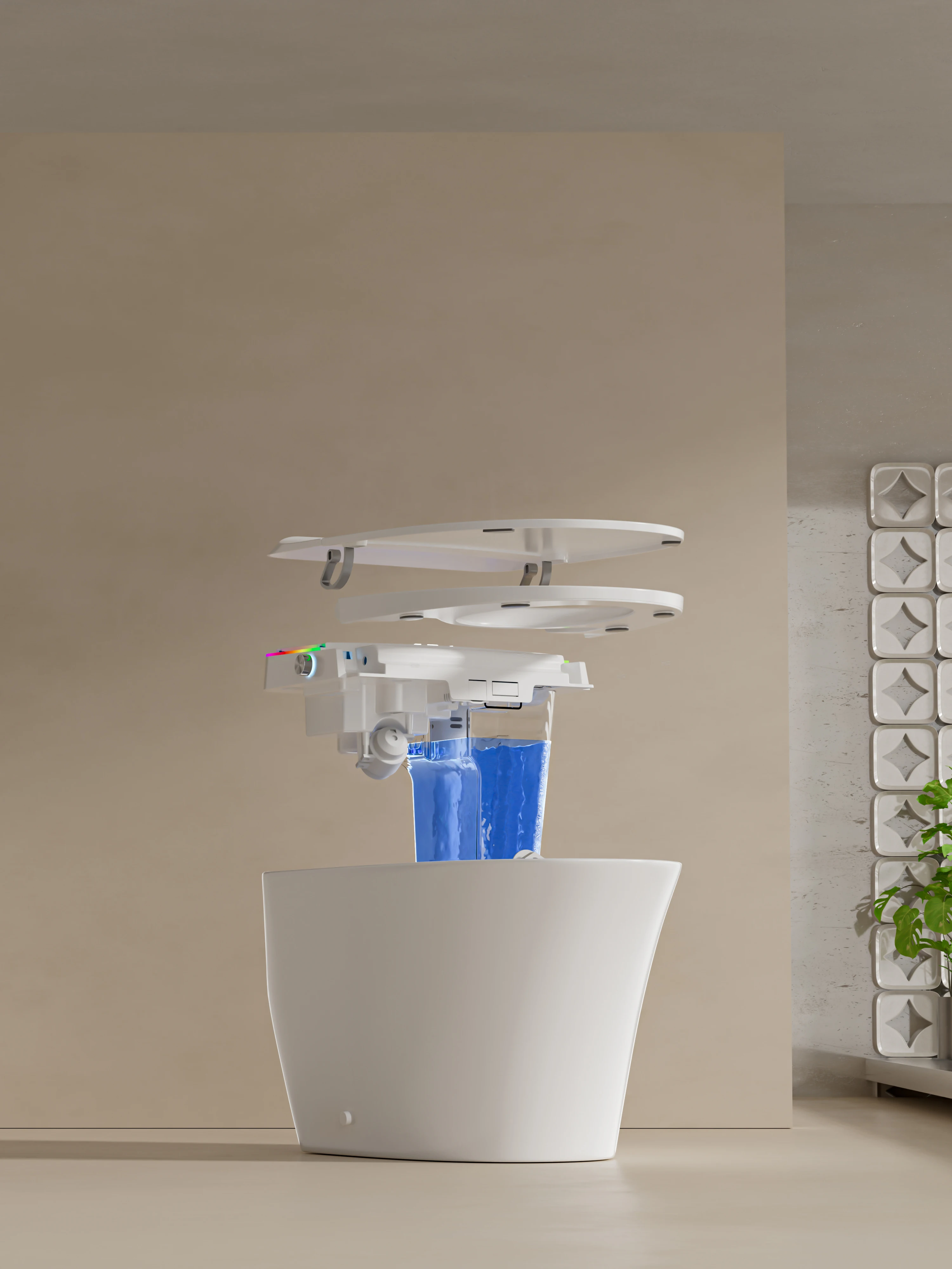 110V/220V Modern Electric Intelligent One Piece Closestool Luxury Ceramic Toilet Bowl Automatic Smart Toilet Bidet Wall-Mounted