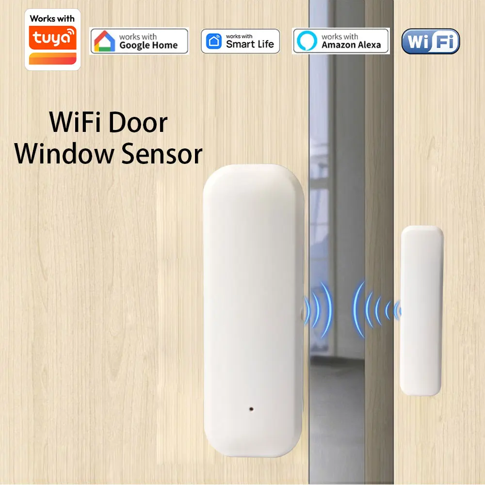 

Smart WiFi Door Sensor Smart Home Open Close Detector Smartlife tuya App Control Notification Compatible with Alexa Google Home