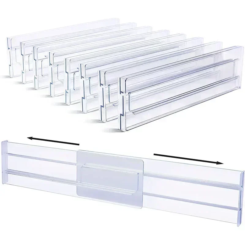 Drawer Dividers Adjustable Kitchen Expansion Contraction Combination Drawer Organizer Clear Plastic Organizer Storage Box