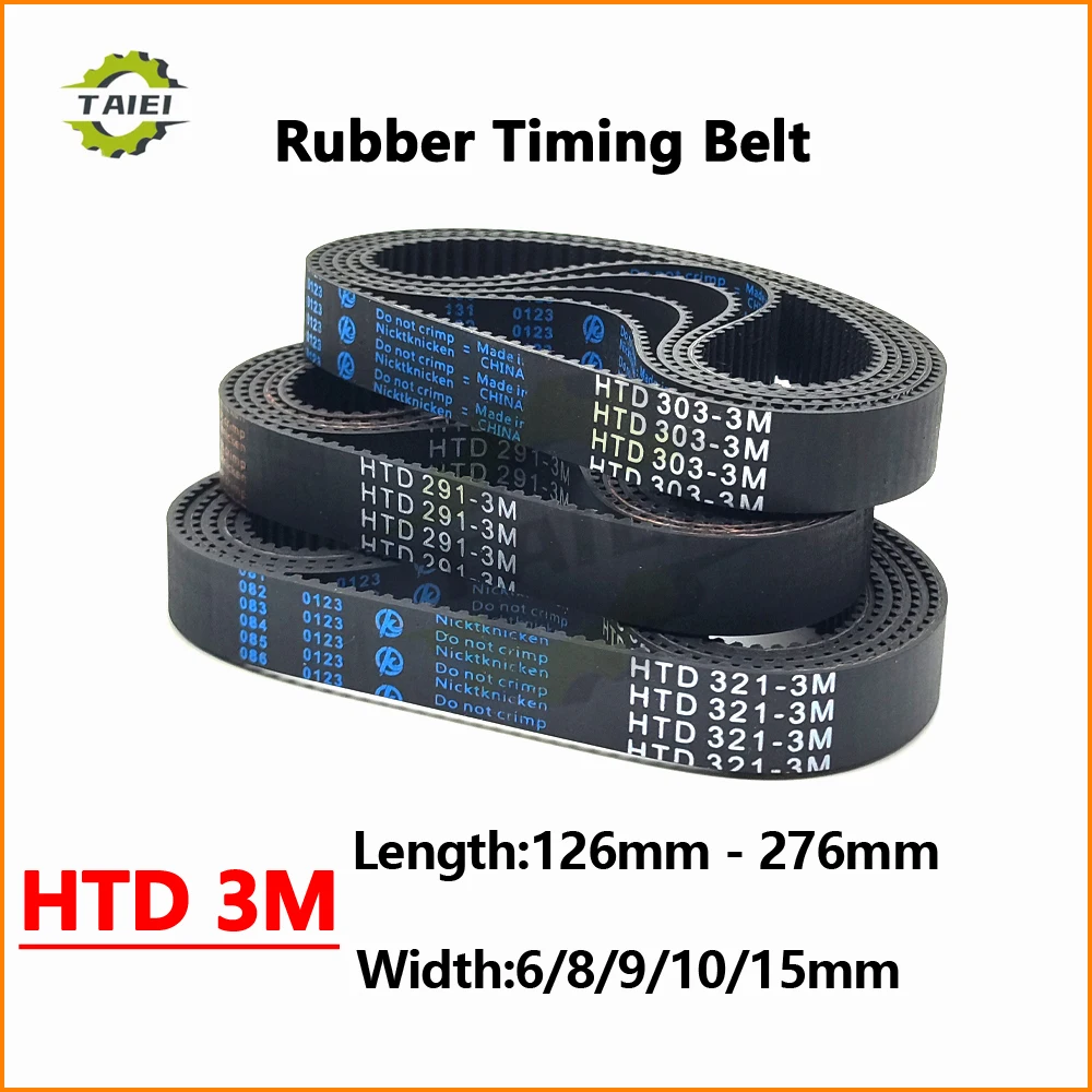 

HTD 3M Timing Belt Length 126mm-276mm 3M Rubber Belt Width 6/8/9/10/15mm 3M Drive Belt 144 168 180 201 210 225 228 240 252 255