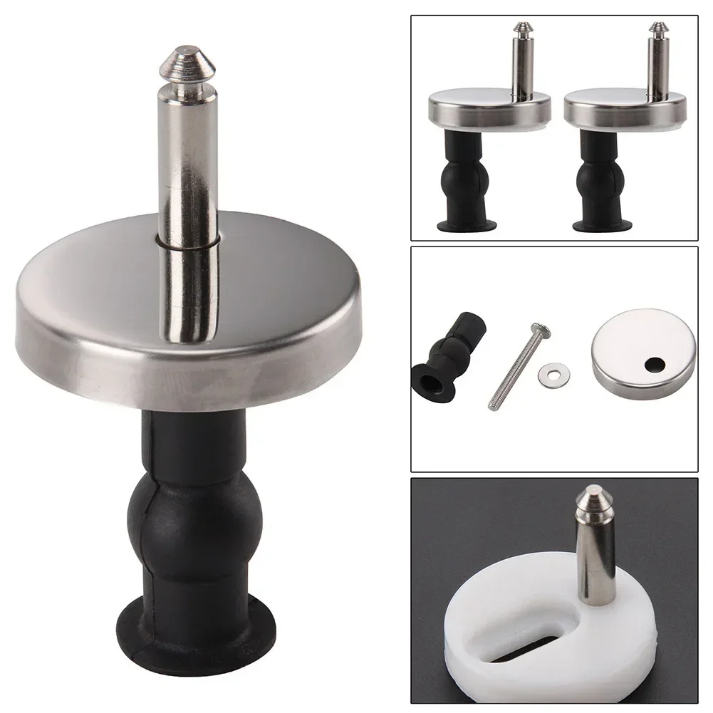 2PCS 50mm Toilet Top Seats Fix Hinge Home Furniture Hardware Stainless Steel Toilet Seat Hinges Soft Release Quick Fit Parts