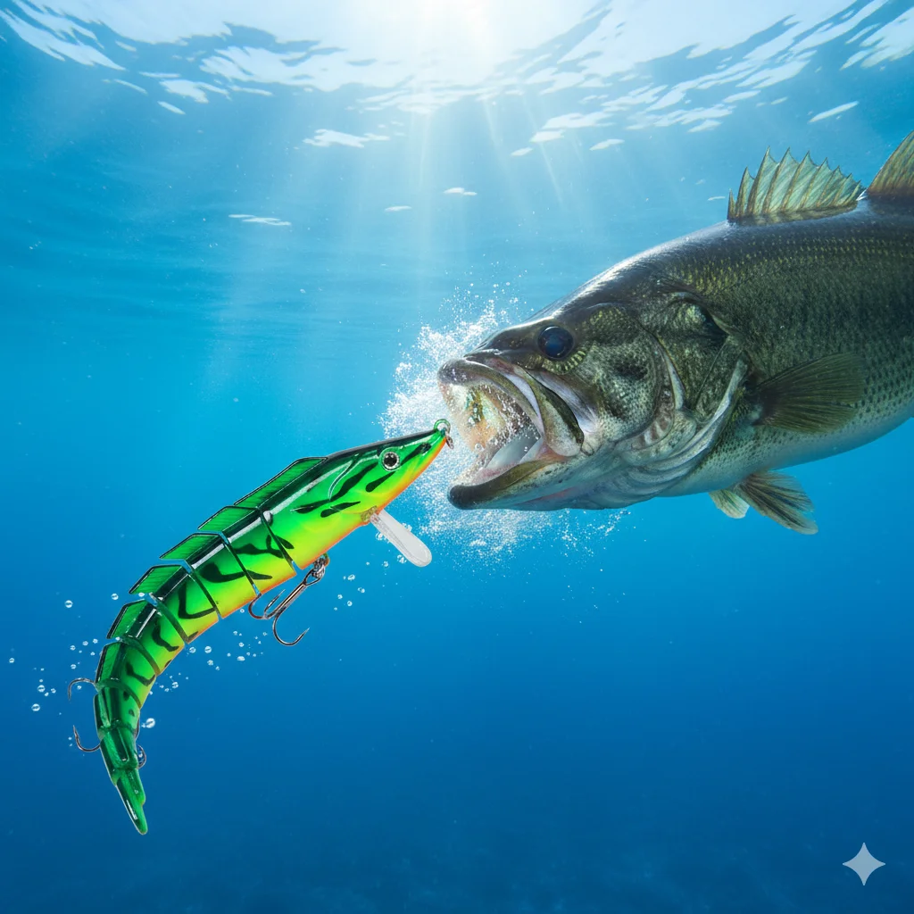 1 Stück 23cm 46g Mehrteiliger Swimbait, Realistischer S-Swimming Glide Bait, Großer Künstlicher Harter Köder für Großforellen, Barsche, Muskie, Pesca