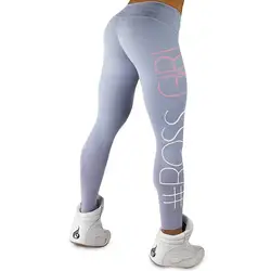 Multicolor Letters Printed Yoga Pants Elastic Sport Running Tights Fitness Breathable Gym Leggings Women Workout Trousers