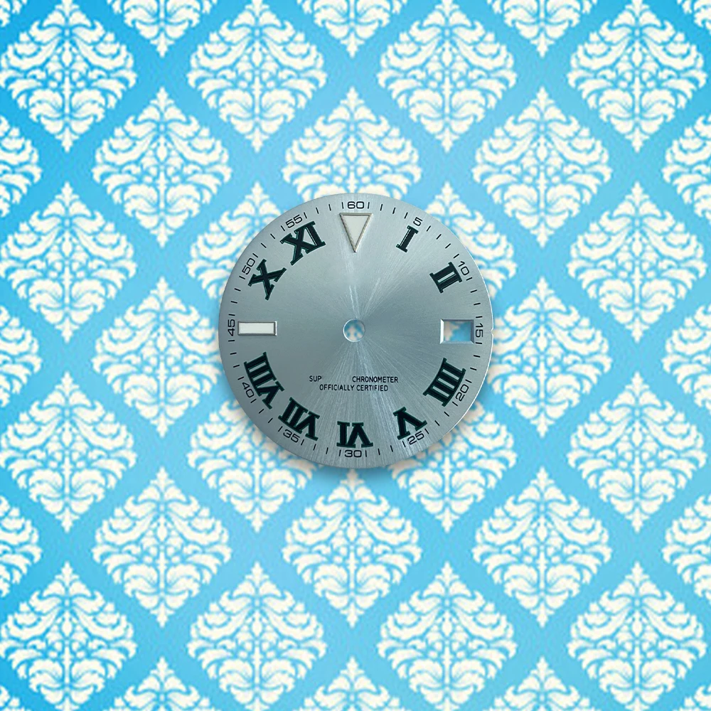

28.5mm Dial Roman numerals Blue Luminous For NH35 S Watch Modification Accessories