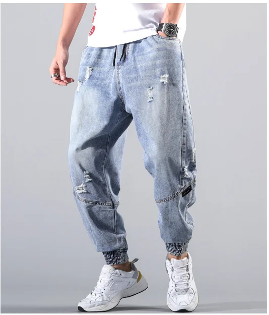 Calça masculina elástica Hip Hop Cargo, jeans de streetwear, Harun Joggers, outono e inverno, 2023