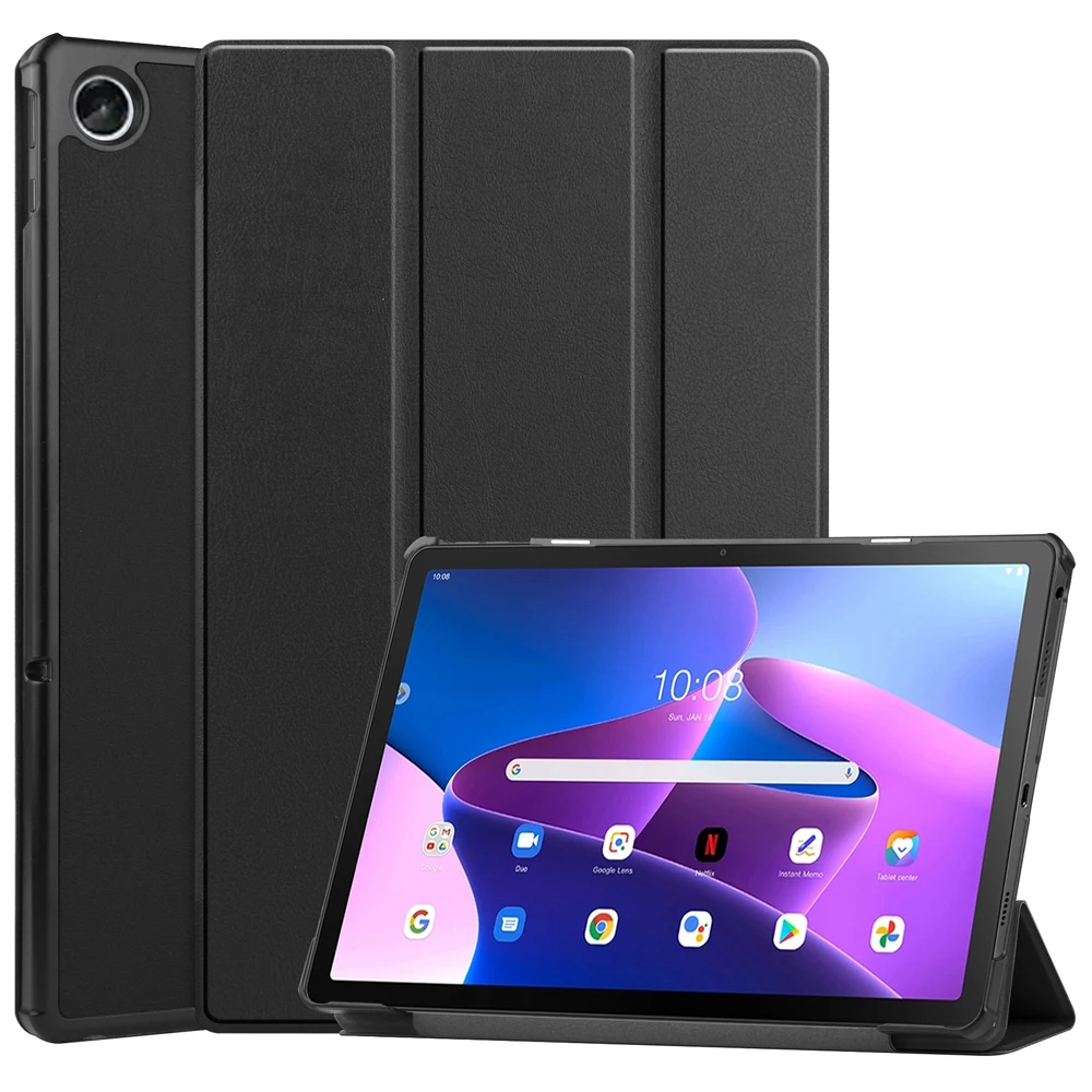 For Lenovo Tab M10 Plus 3rd Gen Case TB125FU TB128XU 2022 10.6 inch Tablet Case Smart Auto Sleep Wake Folding Flip Stand Cover