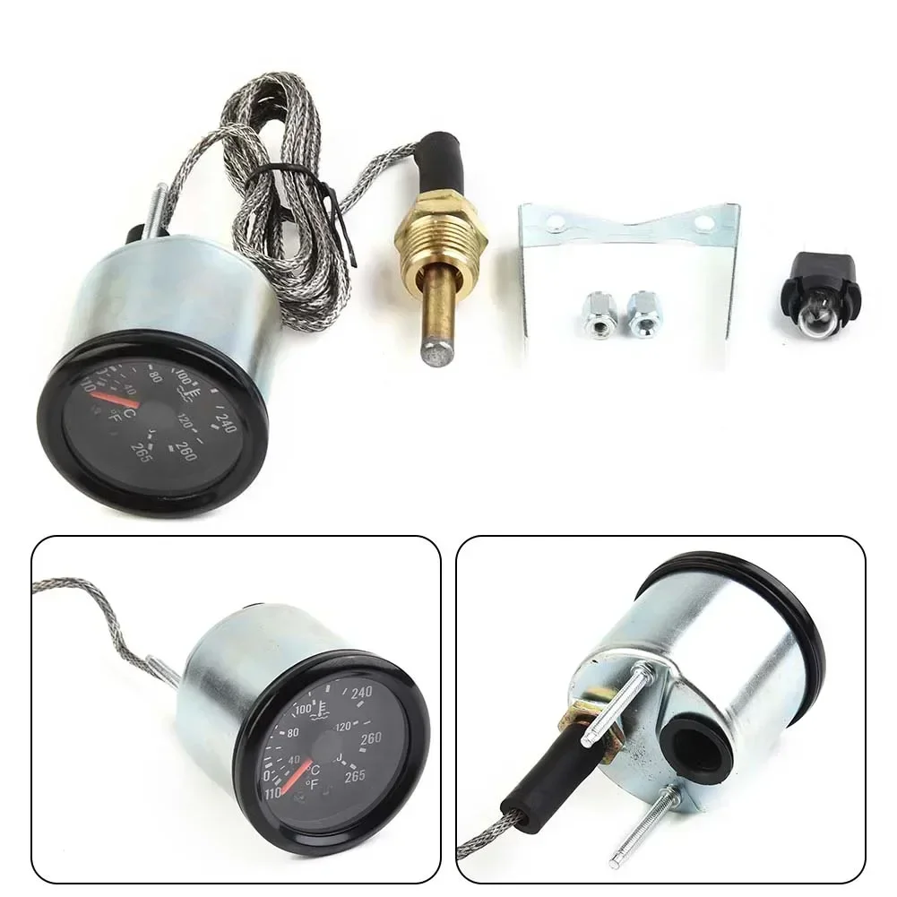 Water Temperature Gauge 130℃/265℉  Meter With Sensor Pointer Mechanical Temperature Sensor Fahrenheit Temperature Device