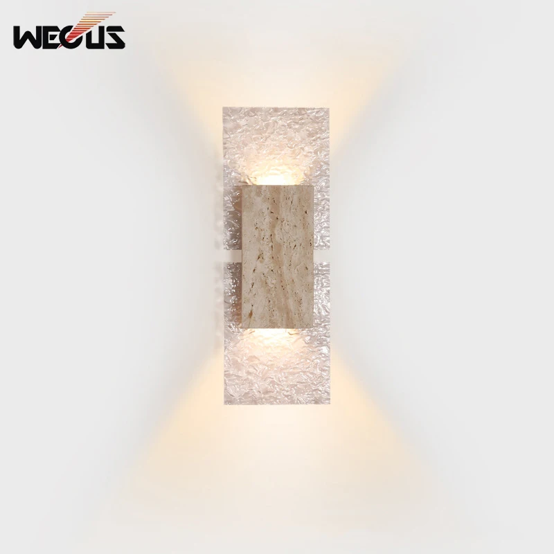 

Nordic Retro Travertine Japanese Wabi Sabi Style Wall Light for Bedroom Headboard Living Room Background Wall Tea Room Corridor