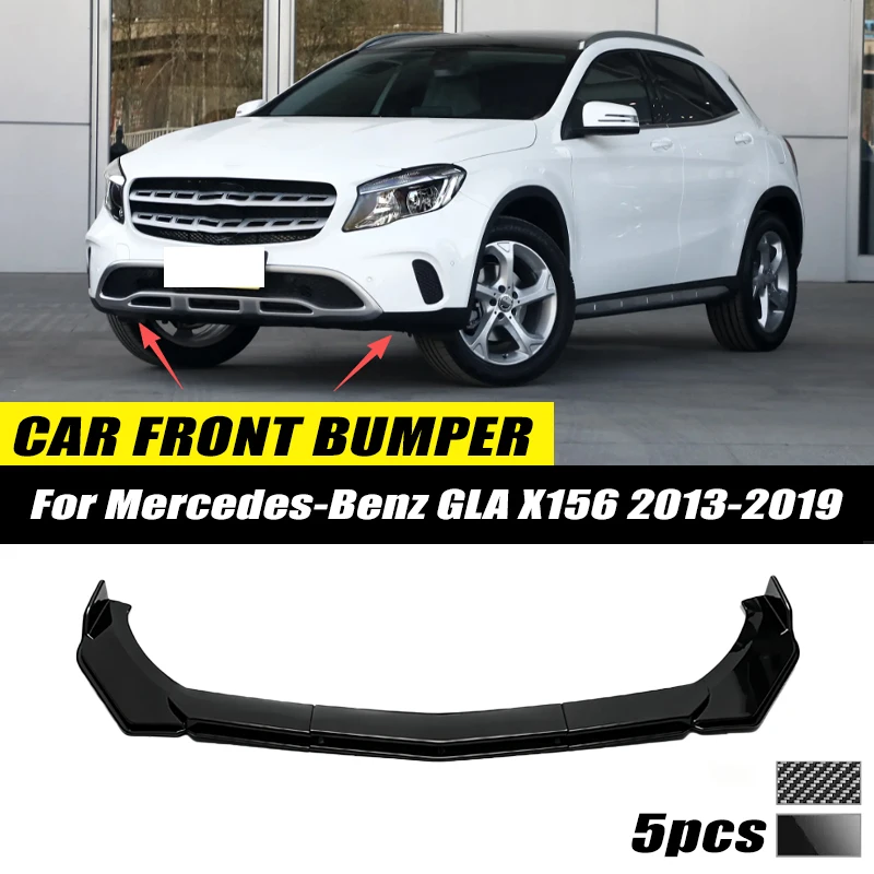 For Mercedes-Benz GLA X156 2013-2019 Front Bumper Lip Front Guard Spoiler High-quality ABS Material Body Kit Front Lip Accessory