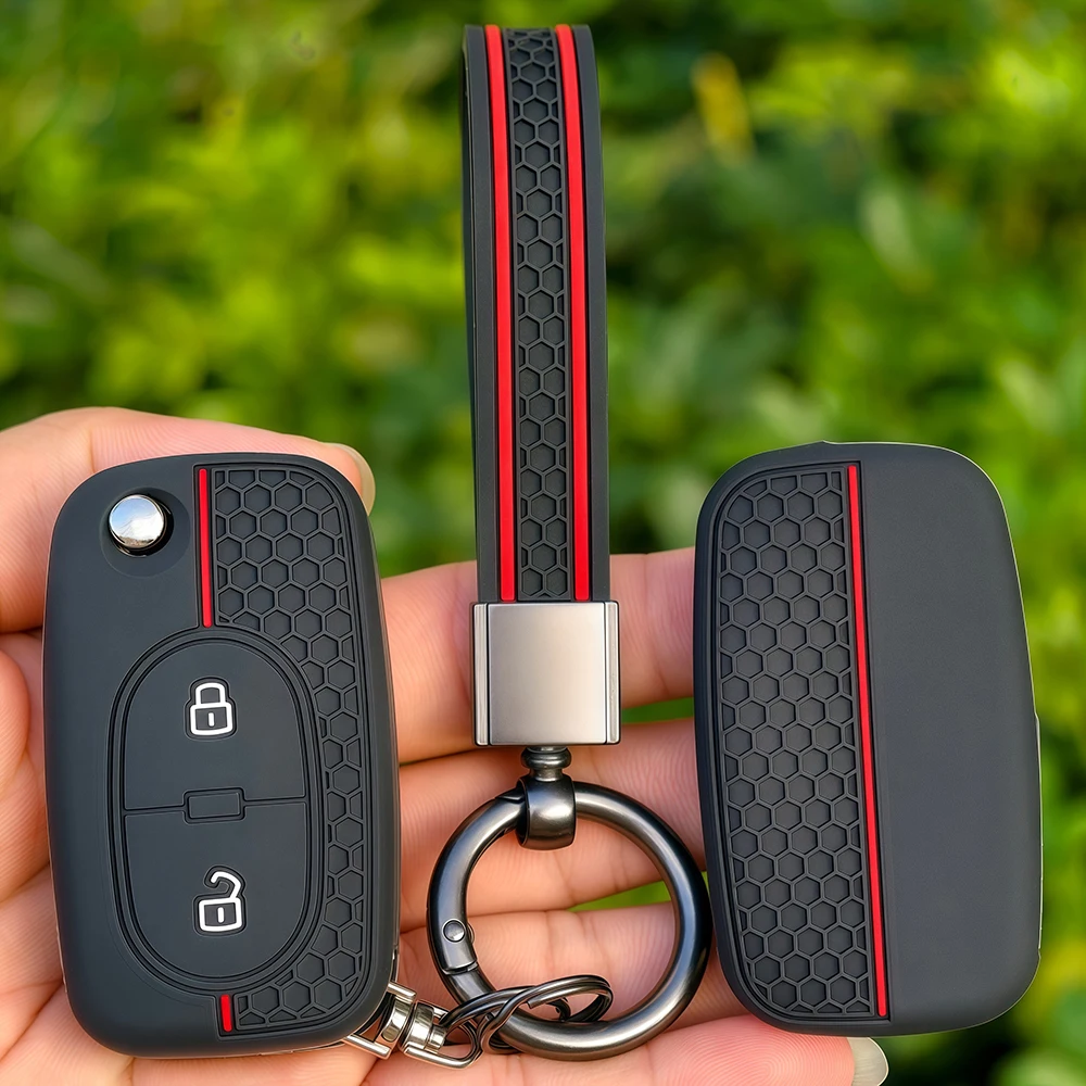 2 Buttons Silicone Keychain For Audi A1 B6 A6 C5 A4 B5 TT 8N A2 A3 Cover Organizer Key Shell Car Key Case Folding Remote Holder