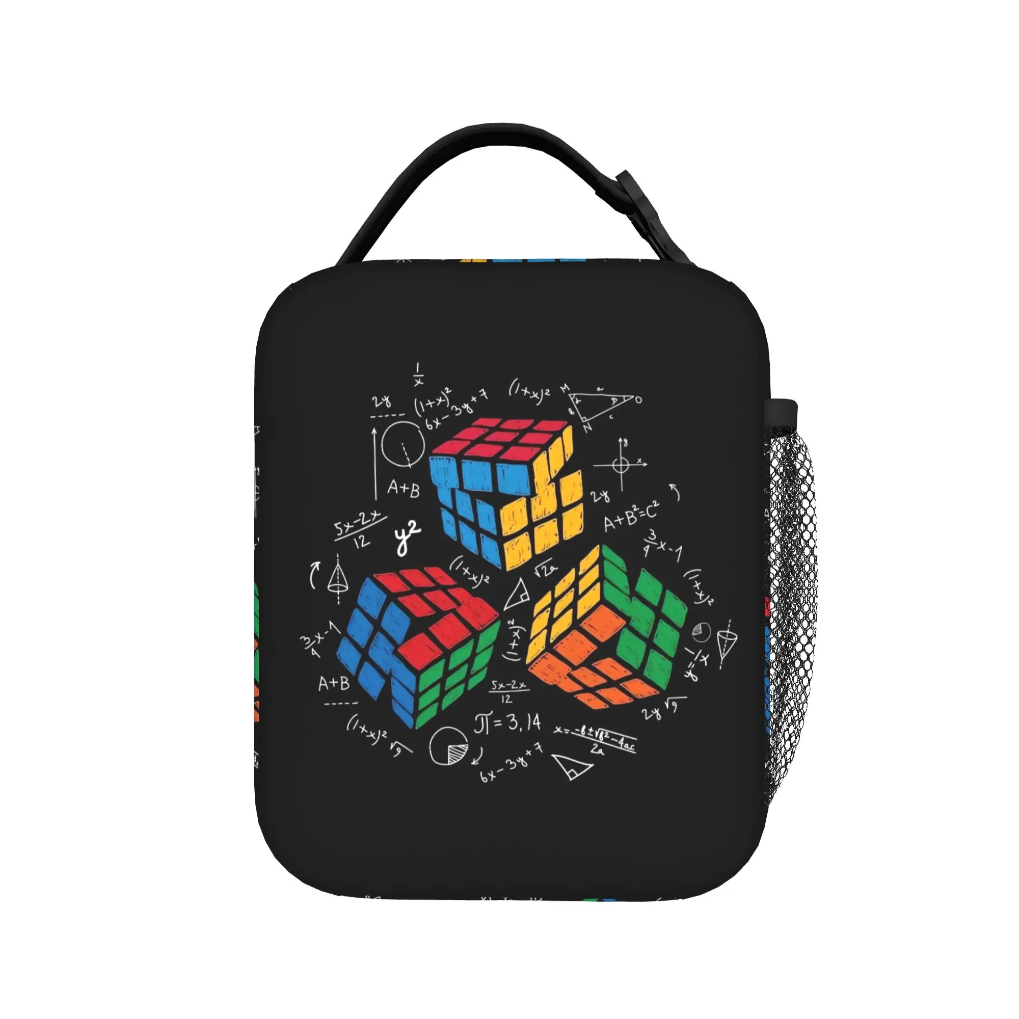 Math Rubik Rubix Rubics Player Cube Math Lunch Bag  Leisure Lunch Box For Unisex Office Portable Cooler Bag Thermal Lunch Bags